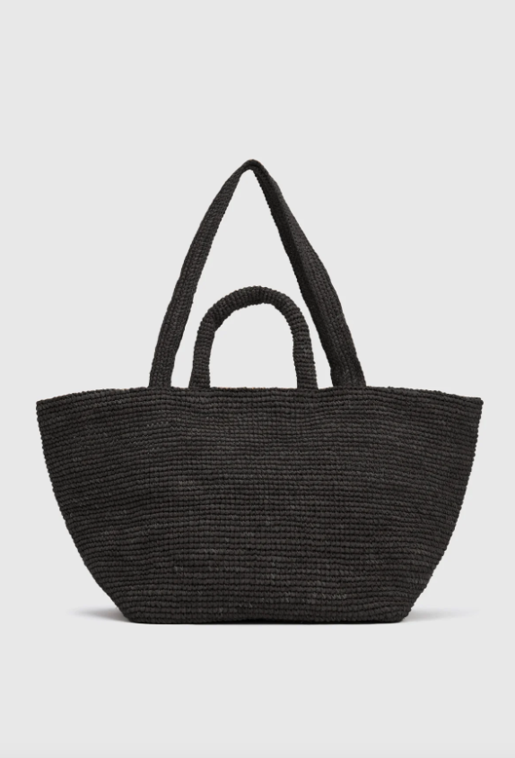 Amir Straw Tote Black