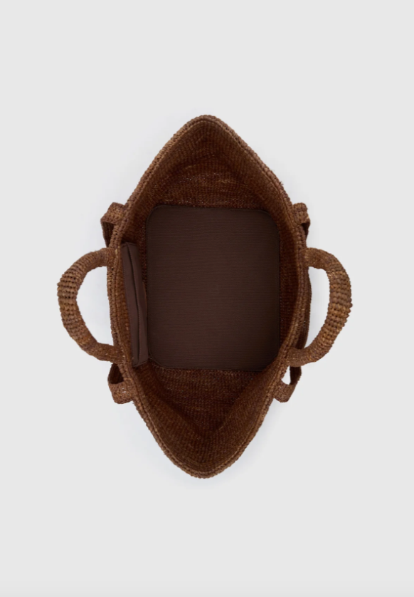 Amir Straw Tote Chocolate