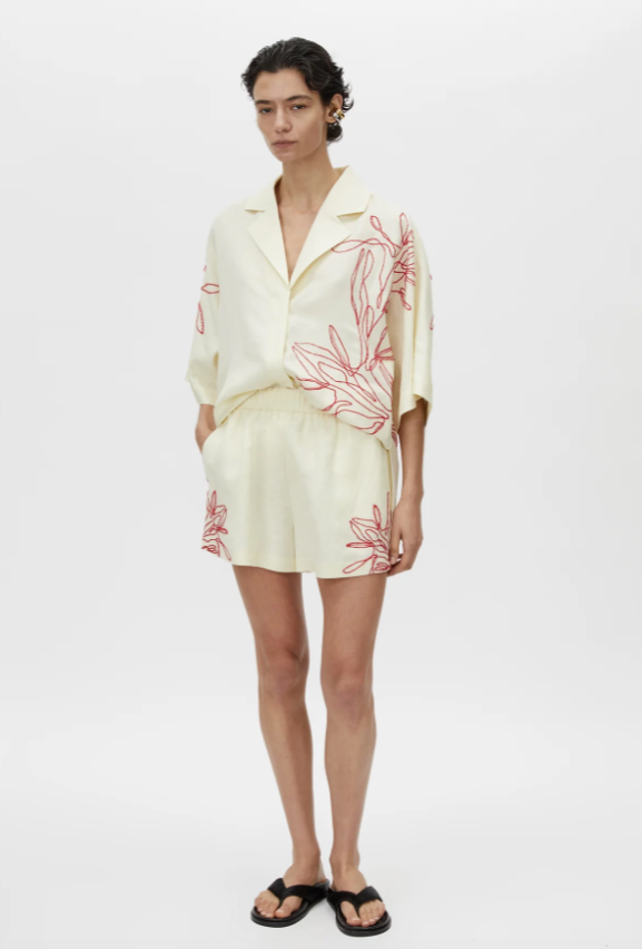 Eviva Embroidered Shirt Lemon
