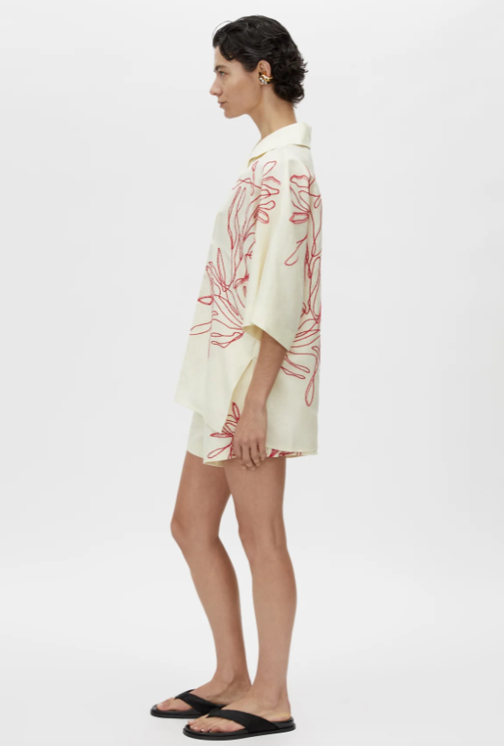 Eviva Embroidered Shirt Lemon