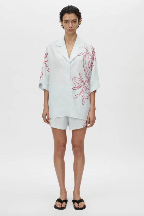 Eviva Embroidered Short Ice Blue