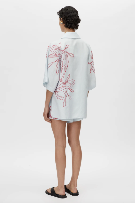 Eviva Embroidered Short Ice Blue