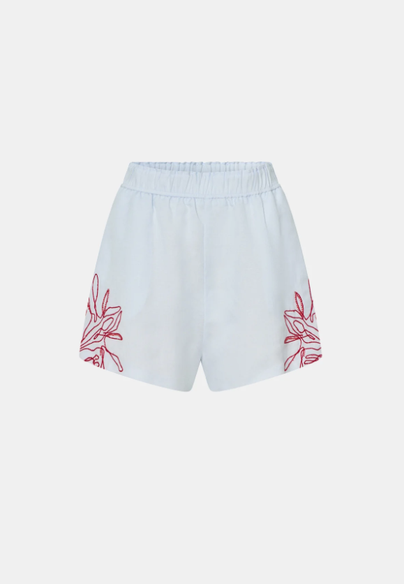 Eviva Embroidered Short Ice Blue