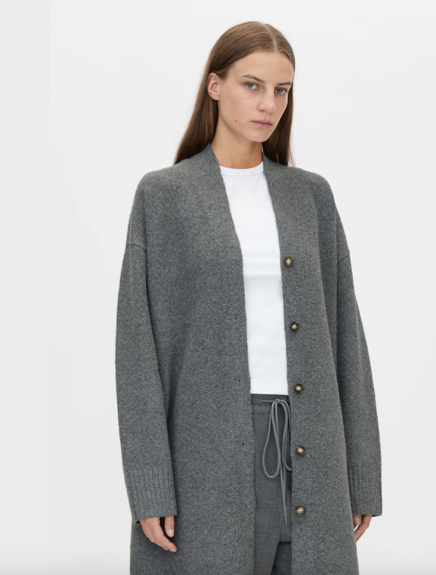 Francis Knit Cardigan Charcoal Melange