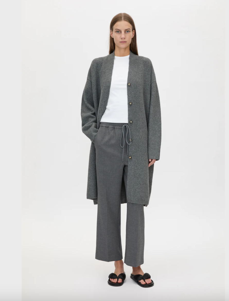 Francis Knit Cardigan Charcoal Melange