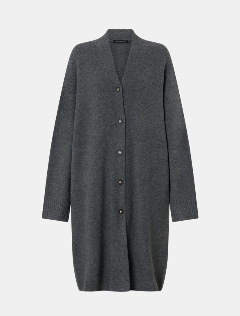 Francis Knit Cardigan Charcoal Melange
