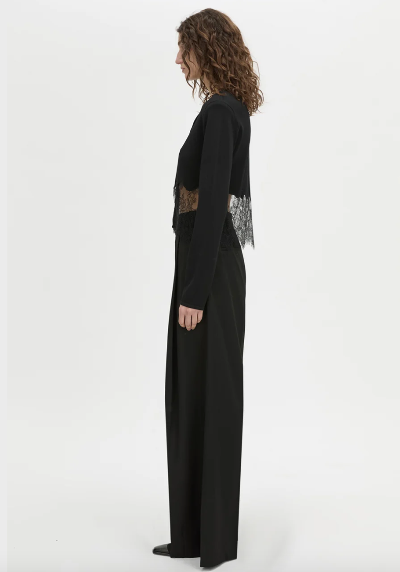 Cayana Lace Detail Cardi Black