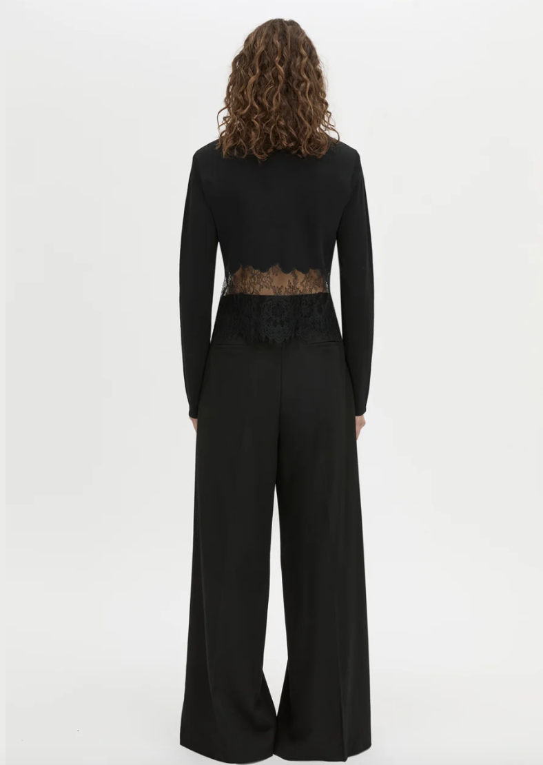 Cayana Lace Detail Cardi Black