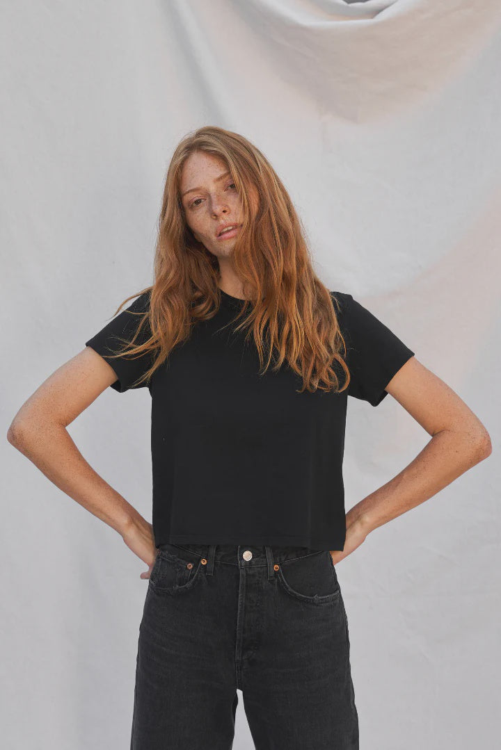 Spring Teen Cotton Baby Tee - True Black