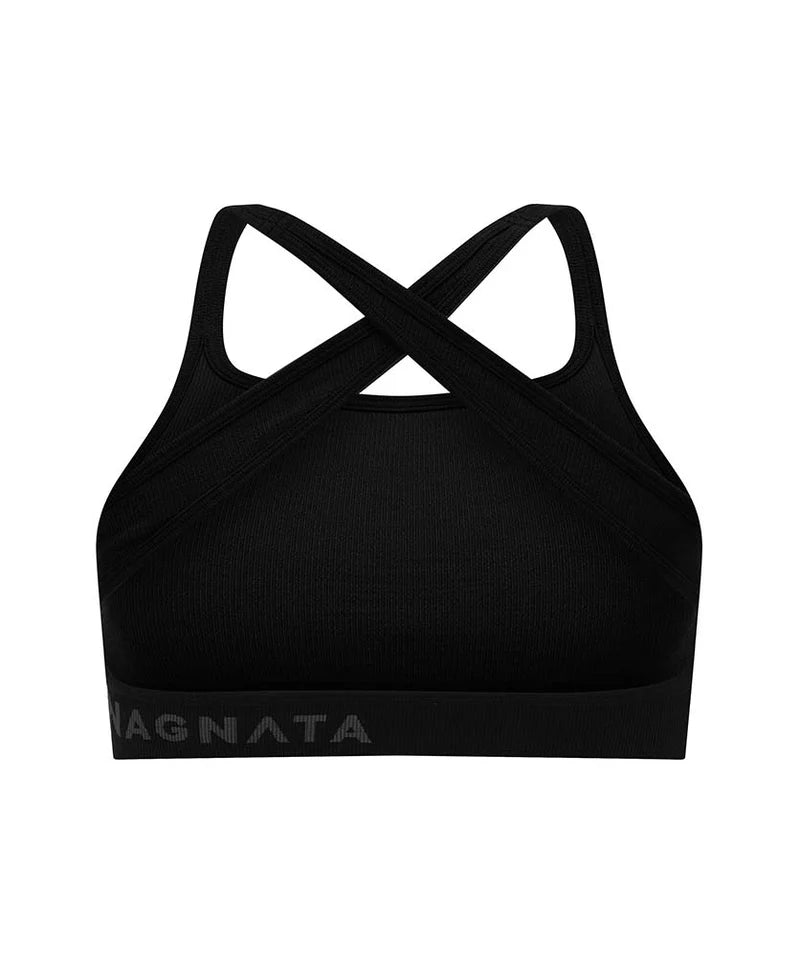 Coming Soon Cross Back Wool Bralet Black