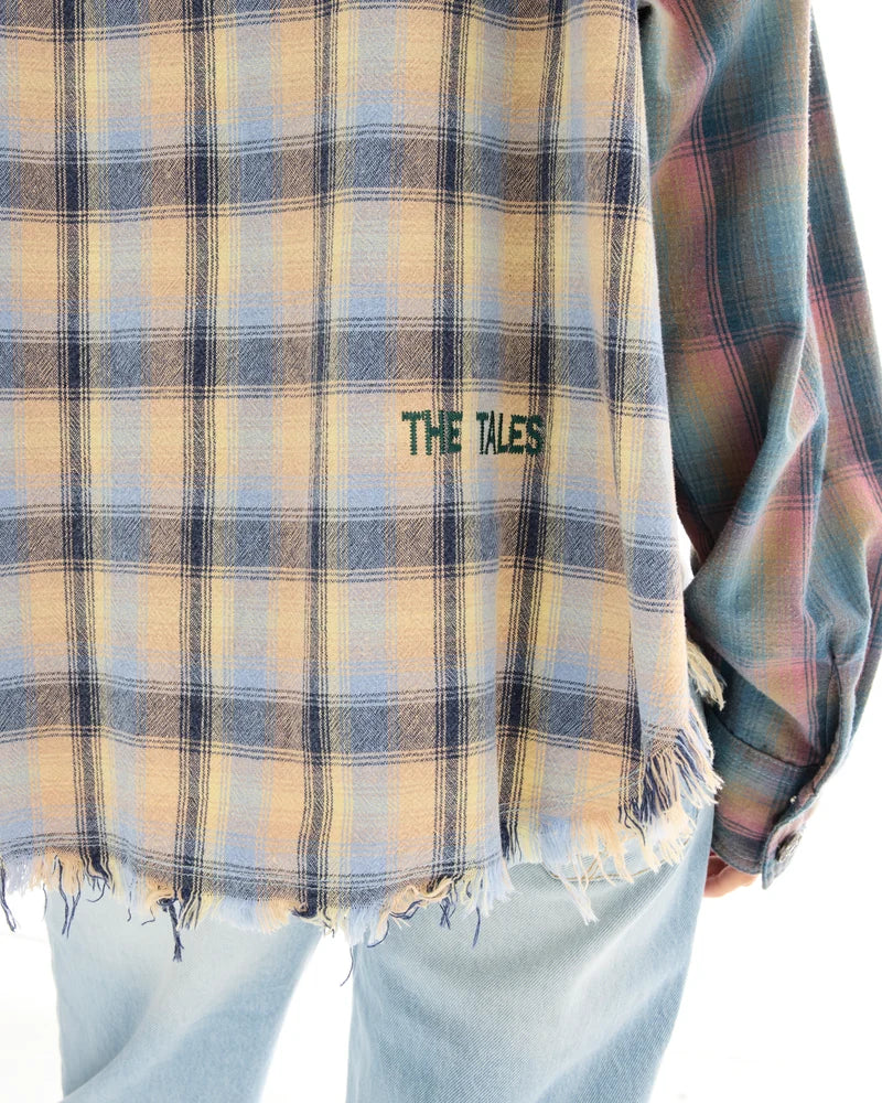Denim And Check Cotton Shirt