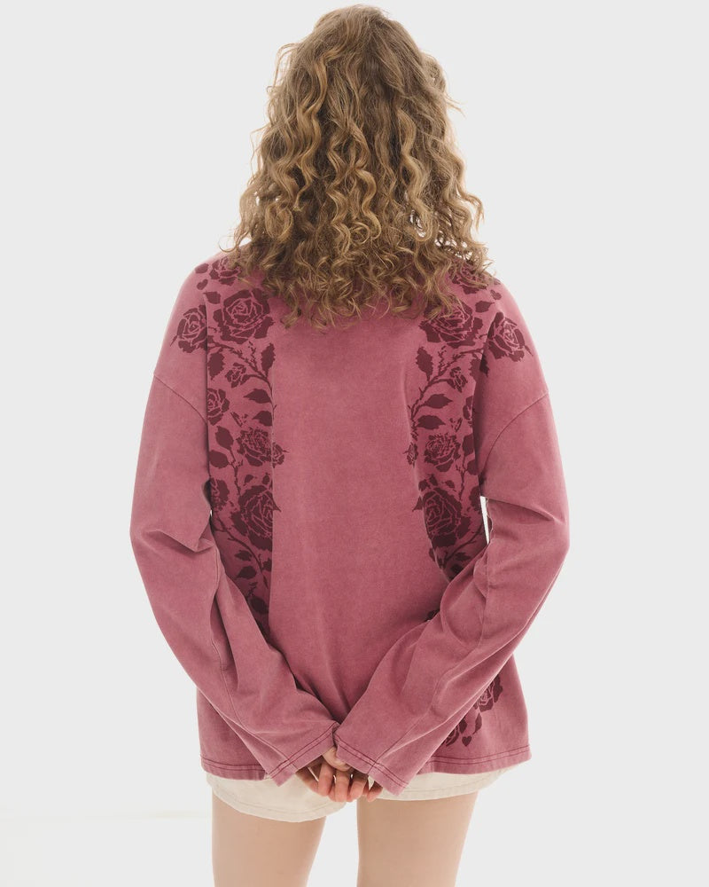 Distorted Burnt Rose Longsleeve Tee