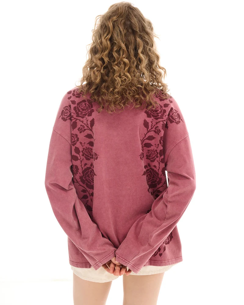 Distorted Burnt Rose Longsleeve Tee