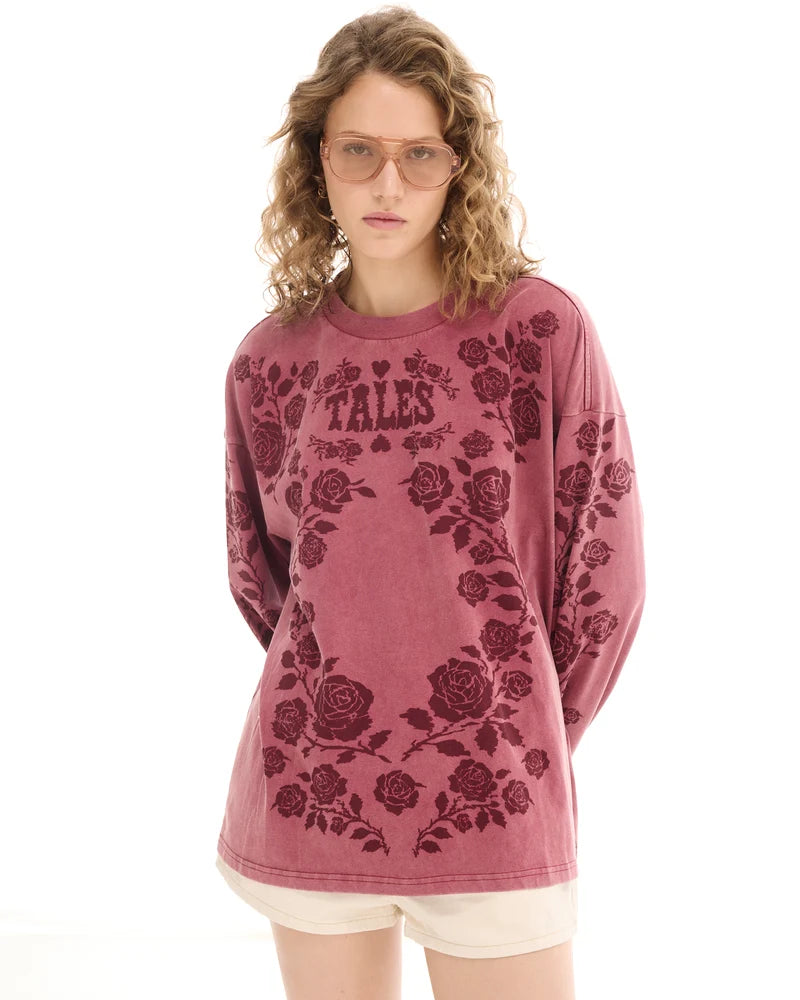 Distorted Burnt Rose Longsleeve Tee