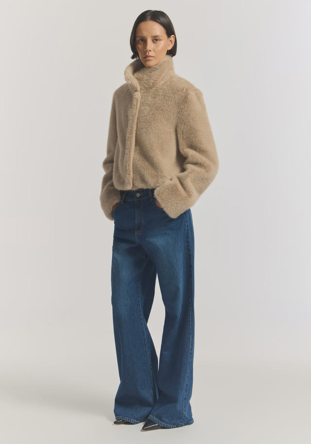 Elvira Faux Fur Wool Bomber
