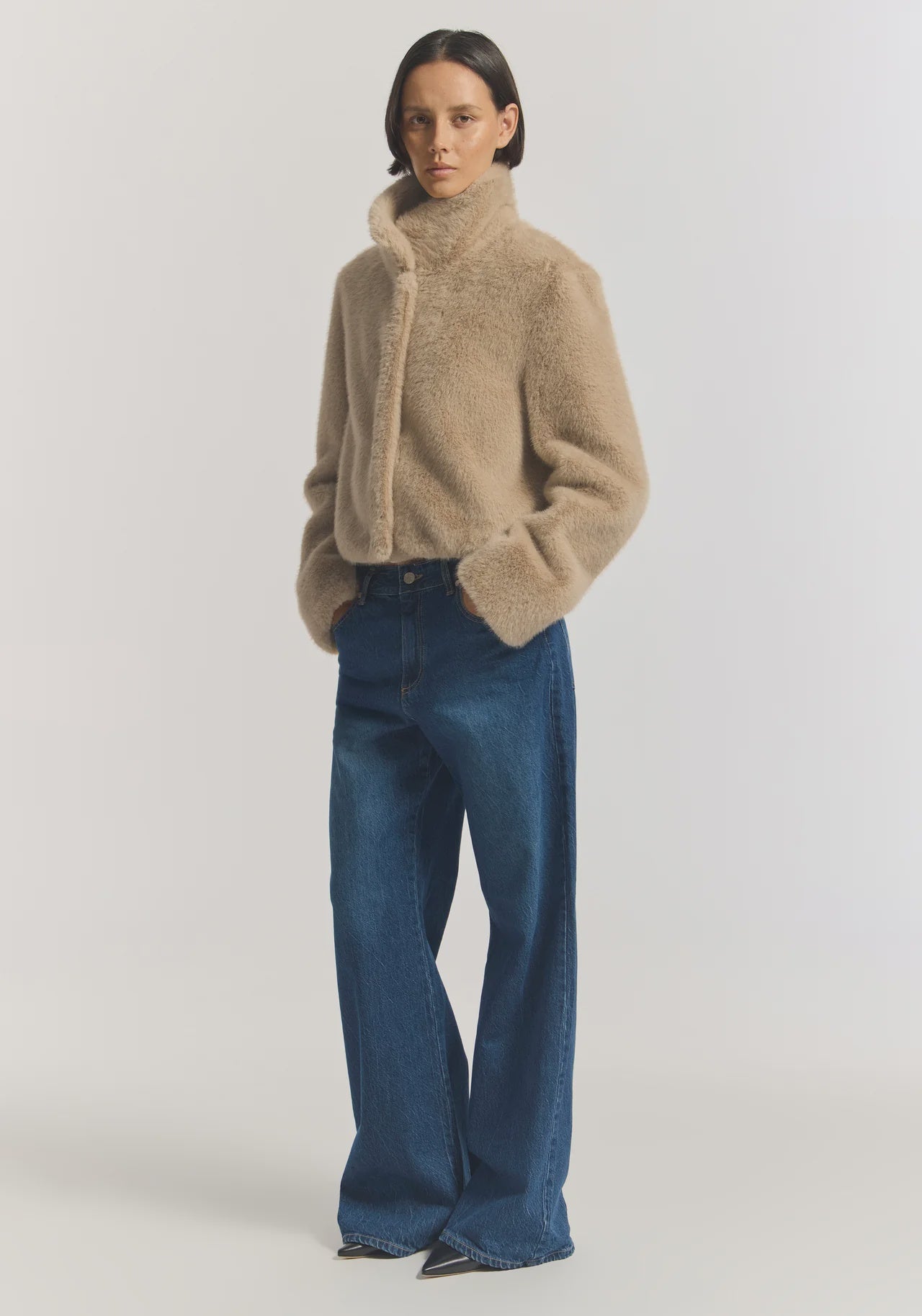 Elvira Faux Fur Wool Bomber