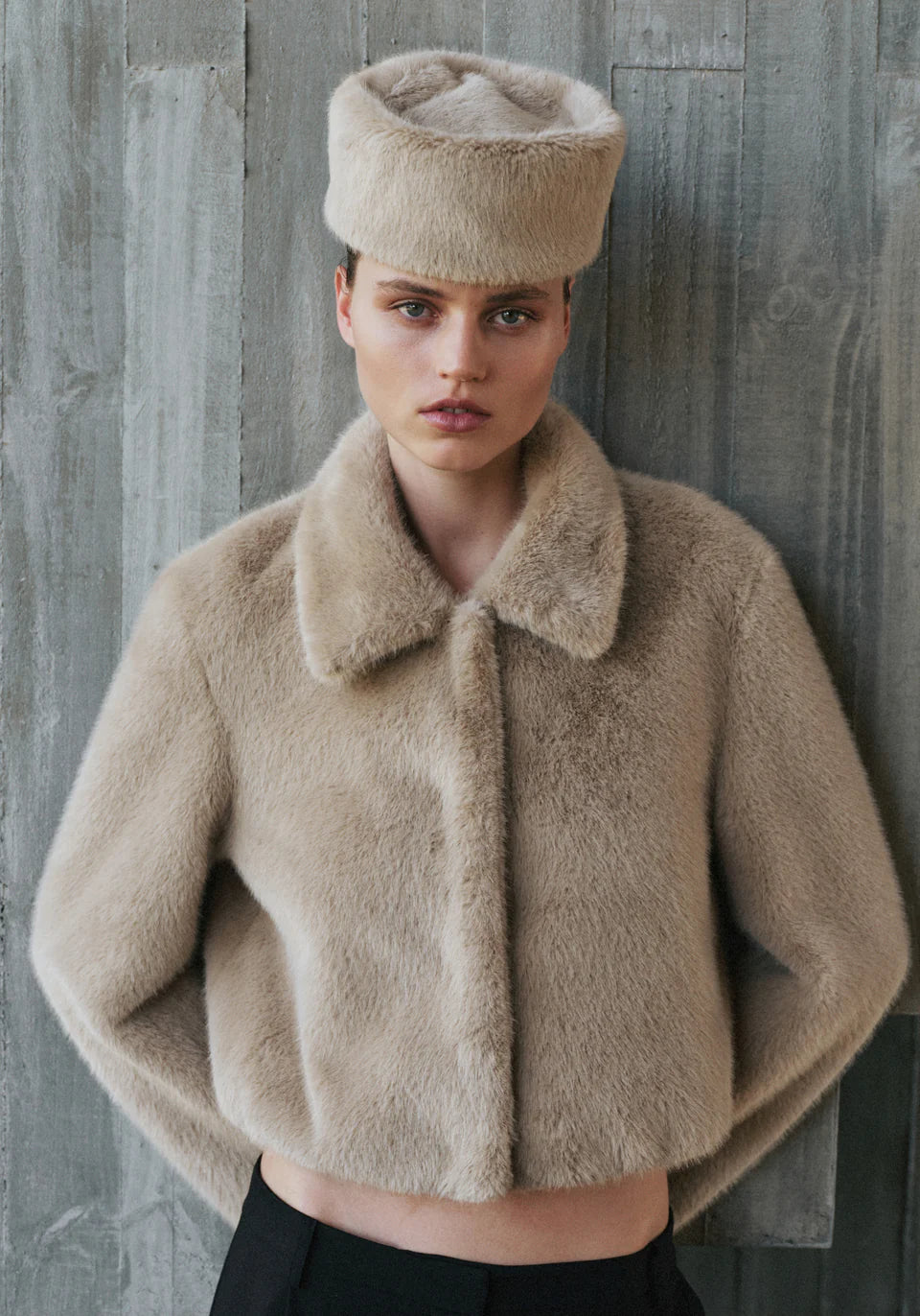 Elvira Faux Fur Wool Bomber