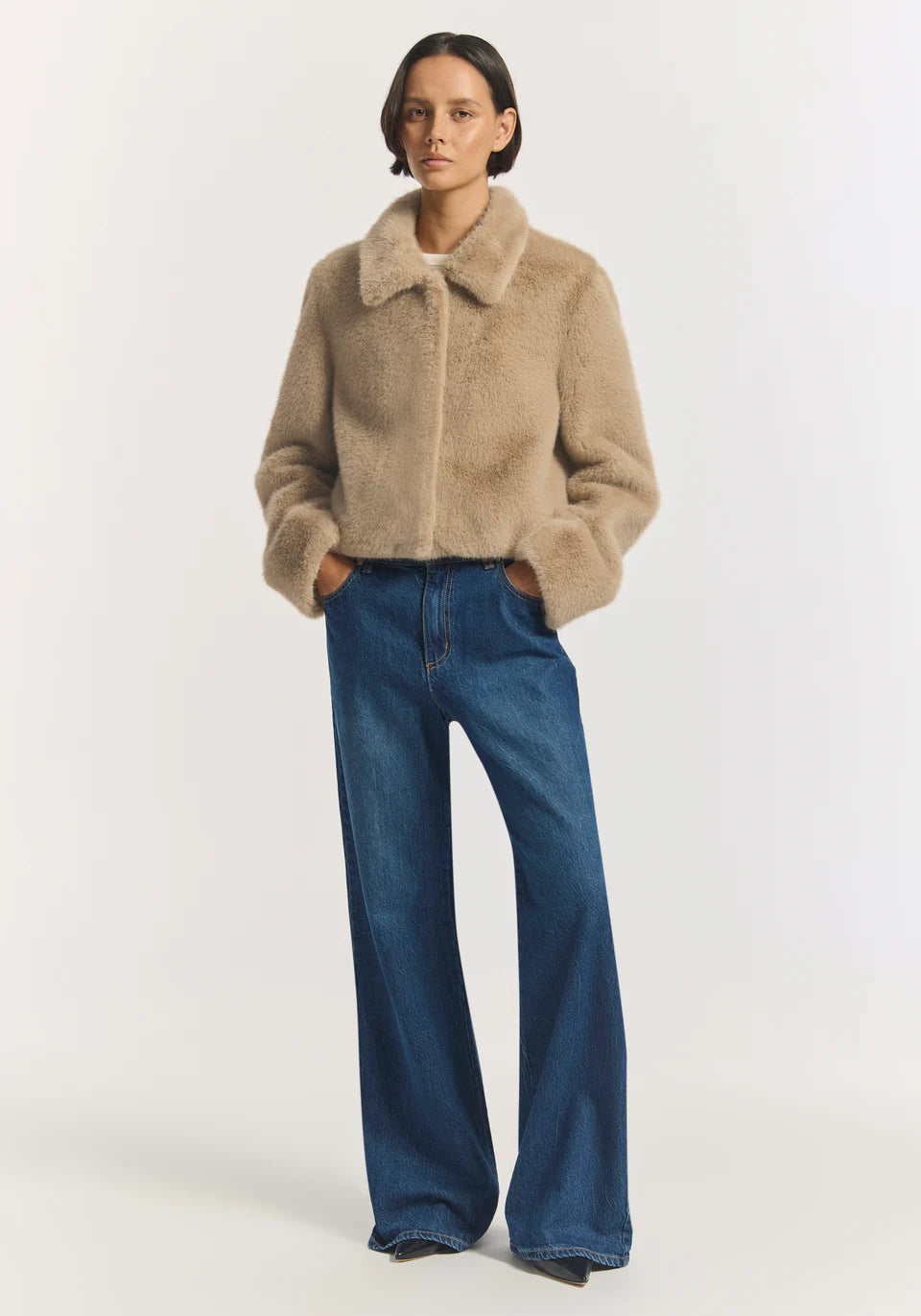 Elvira Faux Fur Wool Bomber
