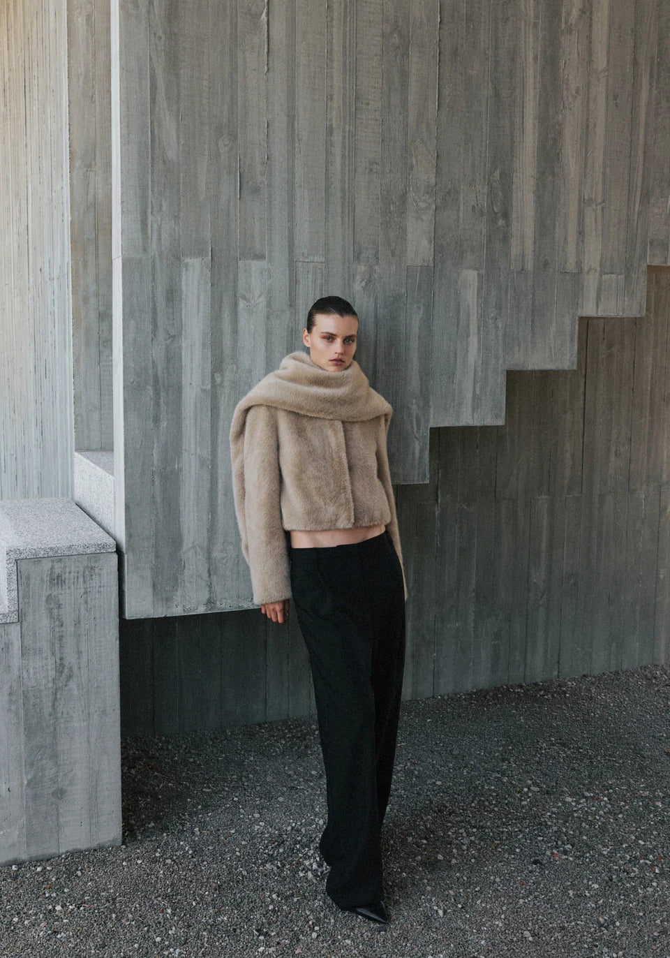 Elvira Faux Fur Wool Bomber