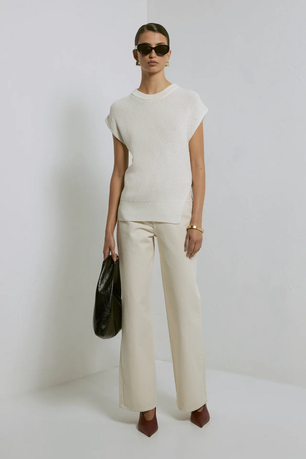 Memphis knit top Ivory