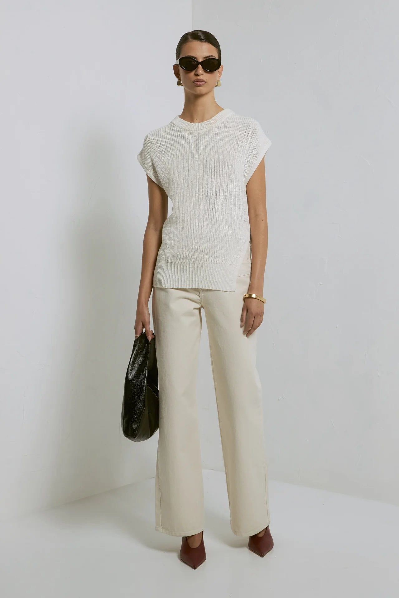 Memphis knit top Ivory