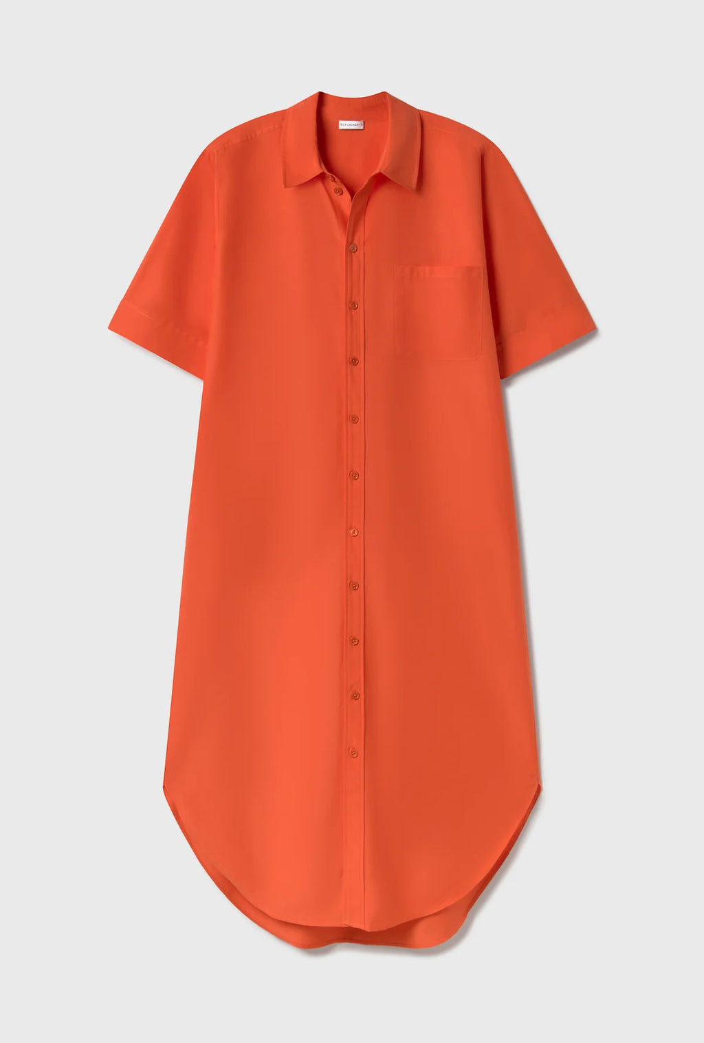 Short Sleeve Boyfriend Shirt Dress - Snapper