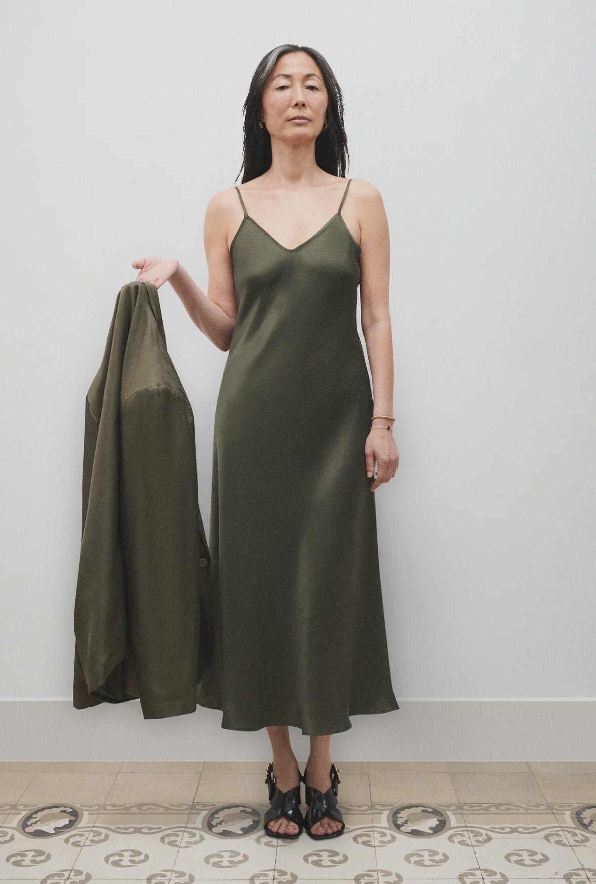 90s Slip Dress - Pine