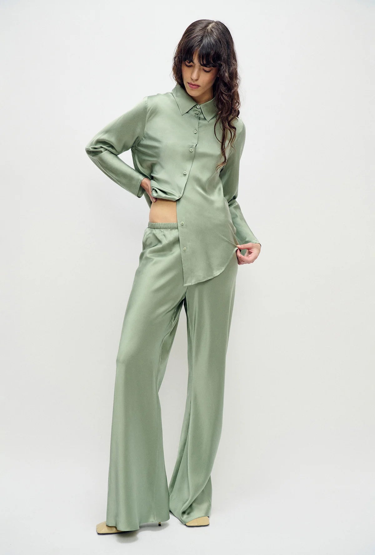 Bias Cut Pants Moonshine