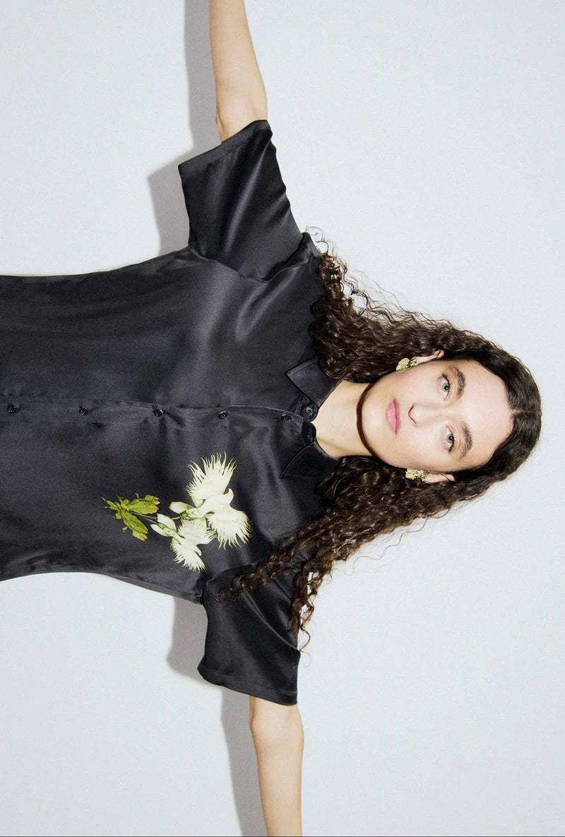 Short Sleeve Boyfriend Shirt Egret