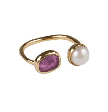 Pearl & Pink Sapphire Ring