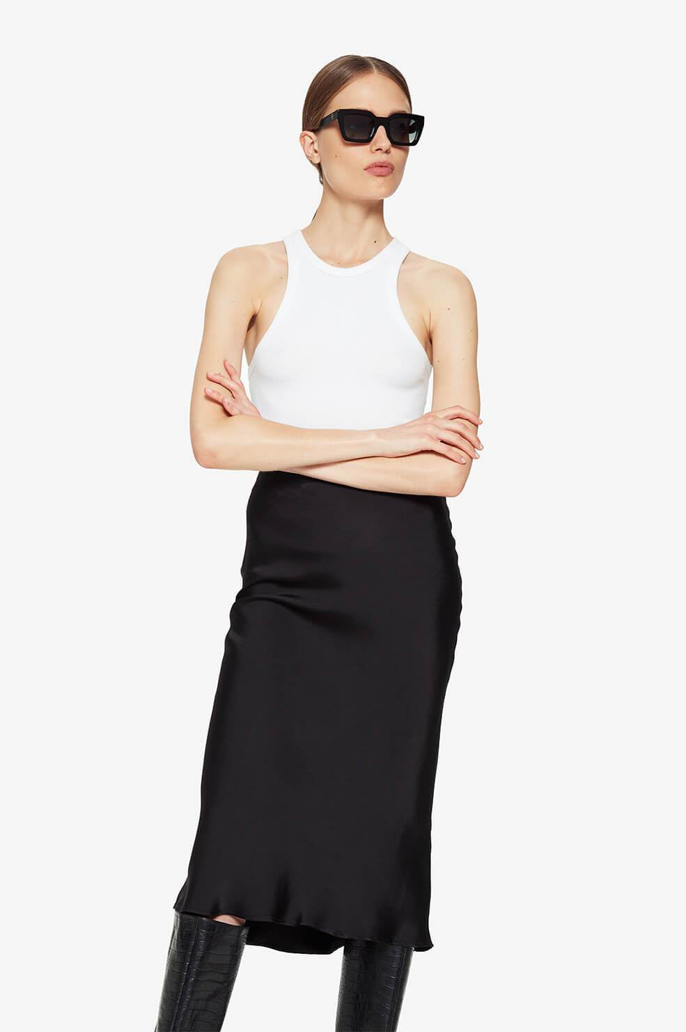 Bar Silk Skirt - Black