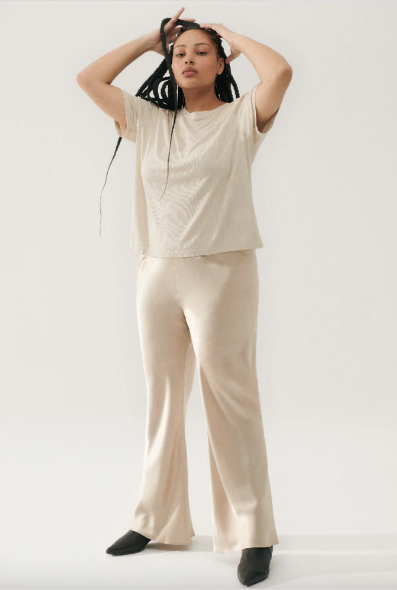 BIAS CUT PANTS HAZELNUT