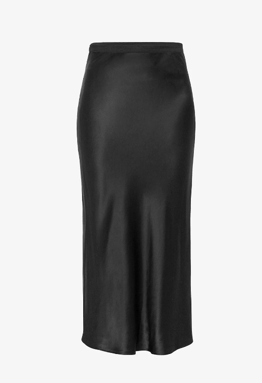 Bar Silk Skirt - Black